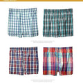 4PCS Mens Underwear Boxers Loose Shorts Men'S Panties Cotton The Large Plaid Arrow Pants Plus Size  Classic Basics Plaid