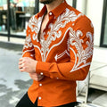 Men's Shirt with Contrasting Print, Black, White, and Red | SAMAG