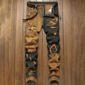 New Retro Jeans Men's Straight Leg Pants Ripped | SAMAG