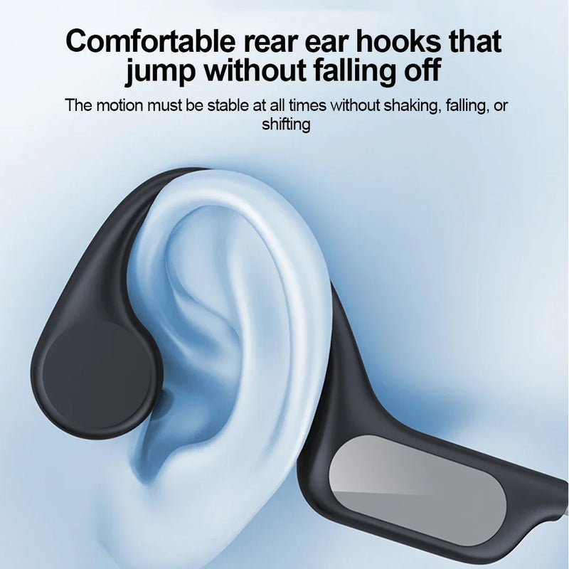 Bluetooth 6.0 Bone Conduction Earphones Sports Wireless Headphones Neckband Headsets HiFi Stereo ENC Noise Reduction Earbuds