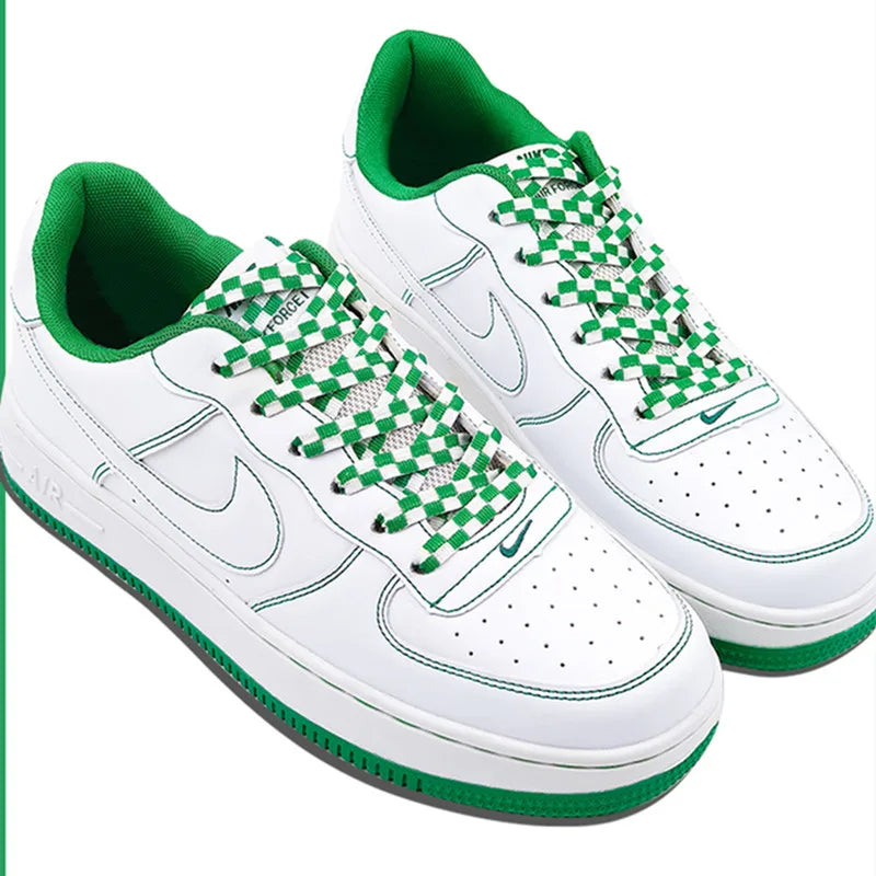Black White Checkerboard Shoelaces Men Women Trend Personality Sneakers Sport Casual High Low Top Canvas Shoes Laces Dropship