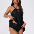 Women Ruffled Tankini Set Padded Halter Top Swimming | SAMAG