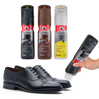 Neutral Brown Black Leather Care Cleaning Liquid Shoe Polish