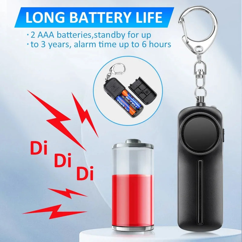 130dB Panic Alarm Keychain Portable Self Defense Emergency Scream Alert Anti-Wolf Safety Alarm For Women Teen Girls Children