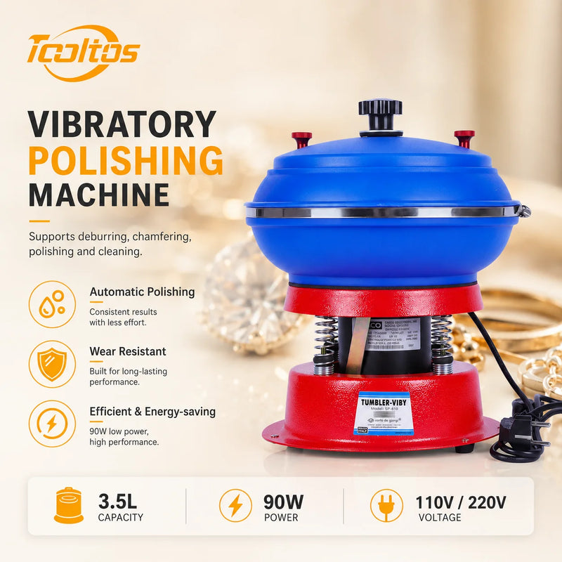 8 Inch Vibratory Tumbler Jewelry Polishing Machine Vibrating for Agate Jade Metal - Visuel 5 | SAMAG