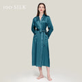 Birdtree 22 Momme 100%Pure  Silk Long Robe for Women Silky Sleepwear Ladies Elegant Nightgown Natural Pajamas P3D047QM