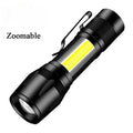High Power Rechargeable LED Tactical Flashlight  Aluminum Alloy Telescopic Zoom Torch Lamp for Outdoor Camping Fishing