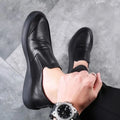 Dress Shoes Man Cowhide Casual Business Social Shoe for Men Black Cheap Liquidation Clearance Official Elegant and Classic Suit