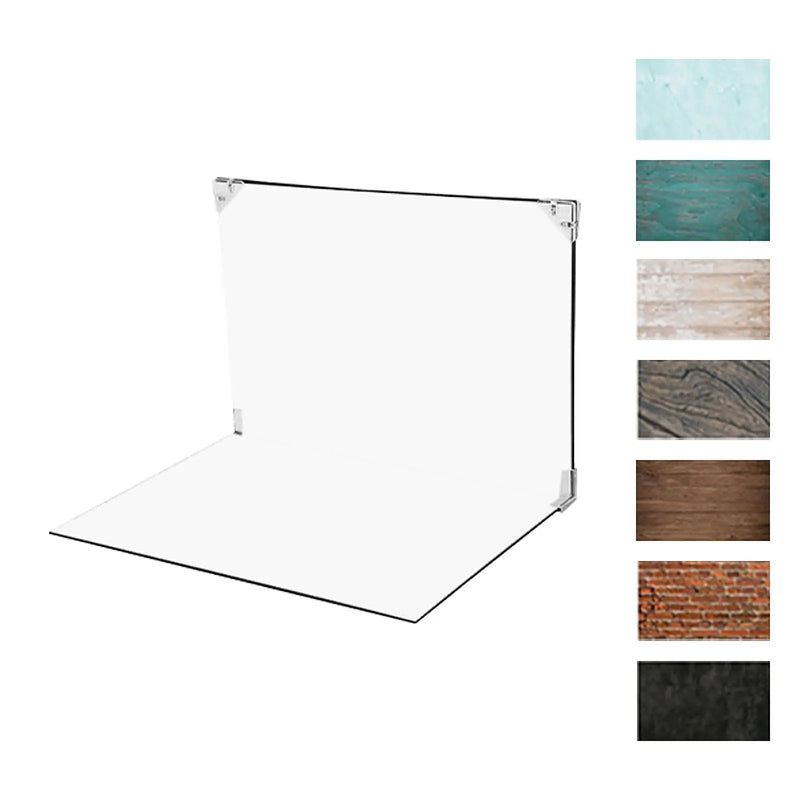 Photography Background Kit with Reflective Cardboard 7 Background Papers Photo Backdrop Boards for Food Makeup Product Cosmetics
