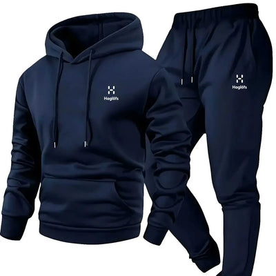 Soft Comfortable Fabric Men's Autumn Winter Casual Two - Piece Hoodie Sweatshirt Long Pants Suit with Pockets Regular | SAMAG