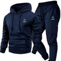 Soft Comfortable Fabric Men's Autumn Winter Casual Two - Piece Hoodie Sweatshirt Long Pants Suit with Pockets Regular | SAMAG