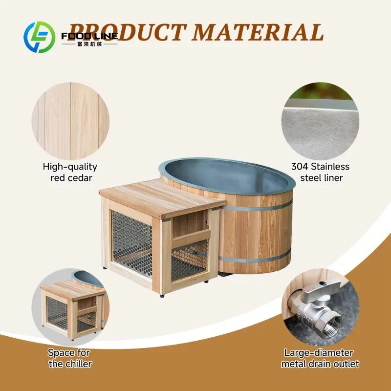 Customized Factory Sale Luxury Freestanding Ice Bath Tub Soaking Hot Tub Custom Cold Plunge Bathtub With Spa