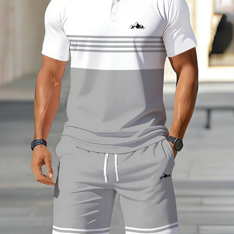 Summer Men's Polo Set - 3D Printed Pattern - Breathable | SAMAG