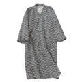 Nightdress V-Neck Men's Kimono Bathrobe Loose Long Sleeve Kimono Pajamas Thin Print Men's Hooded Robe for Spa