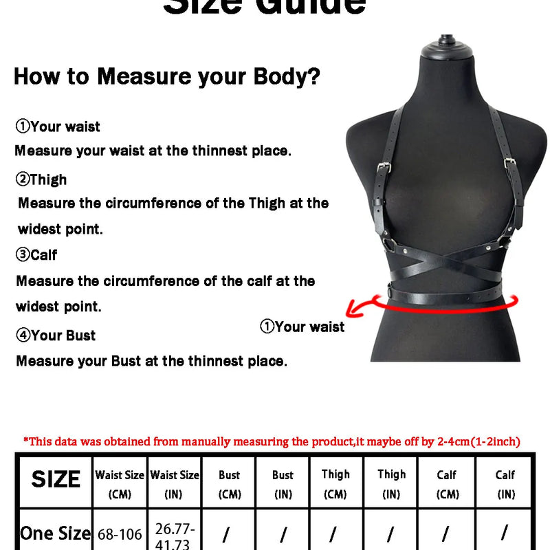 Women's Belt Woman Harness Belt Lingerie PU Leather Harness Suspender Harness Chest Harness Women Top Clothing Accessories