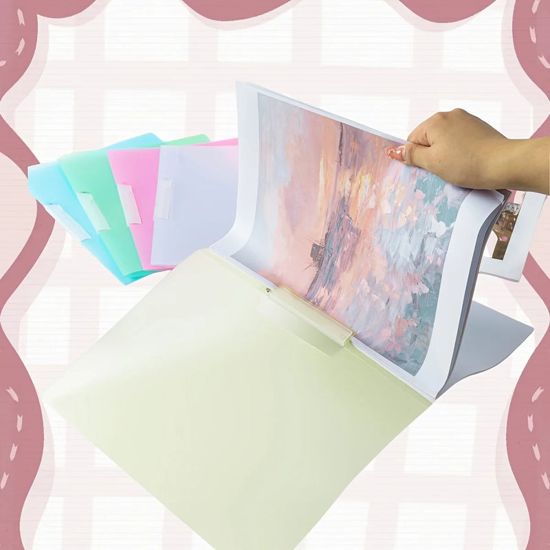 A4 Document Holders,Creative And Minimalist Transparent Book Clips, Exam Paper Folders, Plastic Office And Resume Report Folders