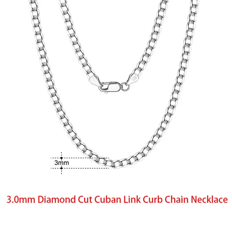 Rinntin 925 Sterling Silver Italian 2.6/3.7/5.0mm Flat Mariner Chain Necklace for Women Men Fashion Neck Chain Jewelry SC78