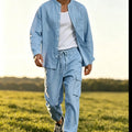 Men's Cotton Linen Summer Suit Lightweight Breathable | SAMAG
