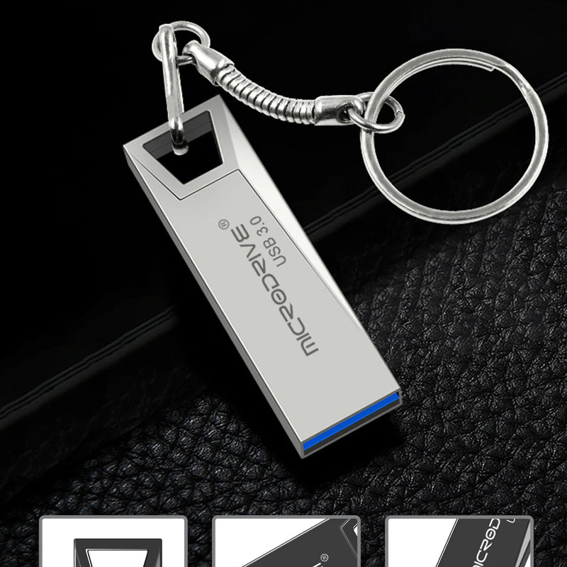 High Speed USB 3.0 Mini Metal Flash Drive 16GB 32GB 64GB 128GB Pendrive Waterproof usb drive Pen memory Sticks with key Chain