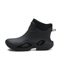 Men's waterproof new outdoor fashion casual rain boots thick anti slip high top wear-resistant comfortable work velvet chef shoe