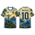 Brazil Style Flag Printed Jersey Men Women Jesus Graphic 3D Print Football T-shirt Quick Dry And Breathable Sport Uniform Tee