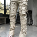 Men's Regular Fit Stacked Jeans Ripped Slim Patch | SAMAG