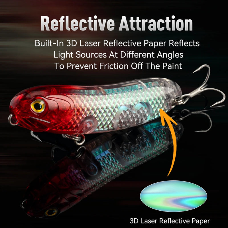 Kingdom Topwater Fishing Lure Z-Dog 3D Hologram 4.5g 7.5g | SAMAG