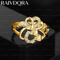 18K Gold Plated Zircon Hearts Design ring Wedding For Women Grace Jewelry Trend Fashionable Birthday Party Gifts | SAMAG