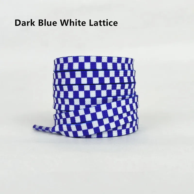 Black White Checkerboard Shoelaces Men Women Trend Personality Sneakers Sport Casual High Low Top Canvas Shoes Laces Dropship