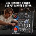 Fuluode 8-Channel Bluetooth Audio Mixer 4-Band EQ  Portable Sound Mixing Console USB Interface Live Recording Studio Karaoke