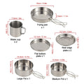 /Set Camping Cookware Mess Kit Stainless Steel Cooking | SAMAG