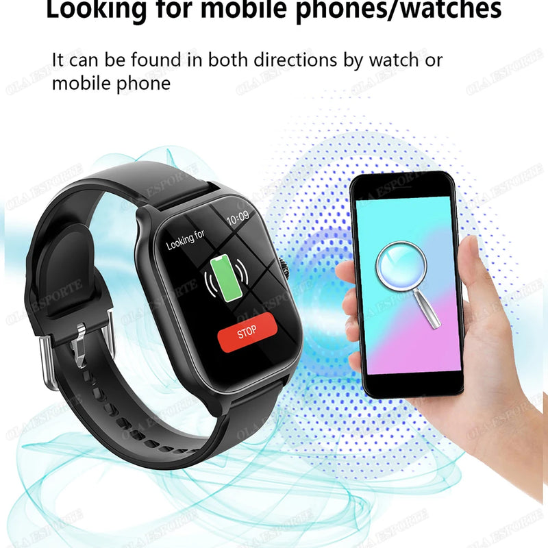 Smart Watch For Android IOS Watches 1.83inch HD Display Bluetooth Call Message Alert Music Sports Mode Smartwatch Men Women Gift