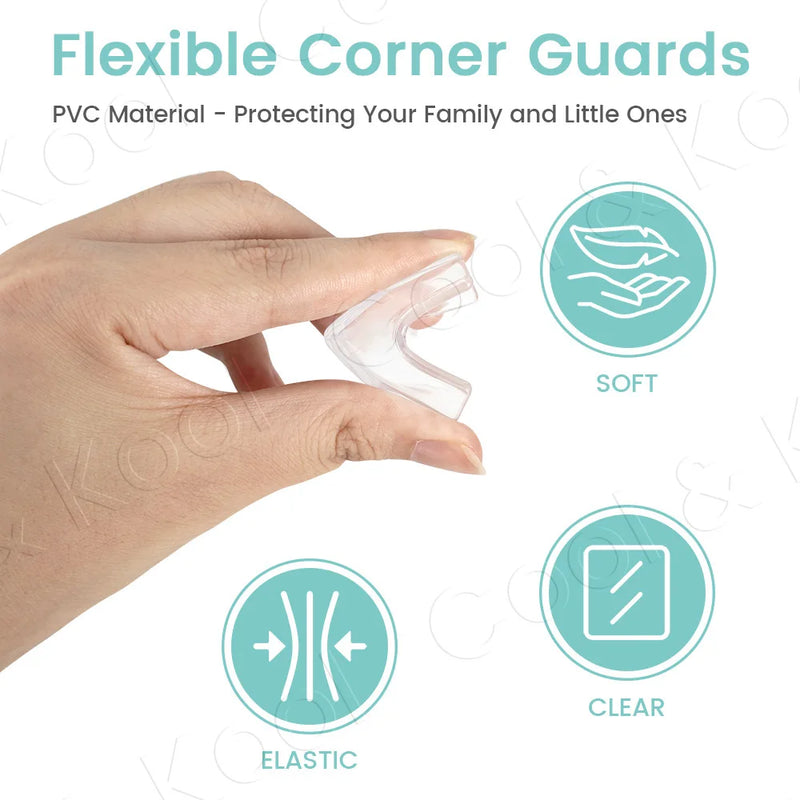 Clear Silicone Corner Guards, Transparent Edge Protectors for Furniture - Invisible Baby Safety Bumpers