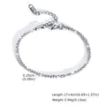 Goxygen Dainty Silver Color Stackable Bracelet Stainless Steel Beads Thin Chain for Women Men Jewelry Sets Gifts