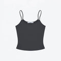 ANK Air Summer Top with Solid Color, Black and White Powder, Wide Shoulder Strap, I-Shaped Tank Top, Women's Sports, Daily Wear