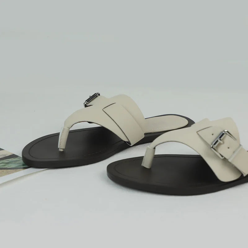 Summer Slippers Women's Beach Flip Flops Comfortable Soft Sole Ladies Slides Casual Buckle Belt Brand Designer Flat Shoes