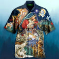 God Jesus Mary Hawaiian Shirts For Men's Crucified | SAMAG