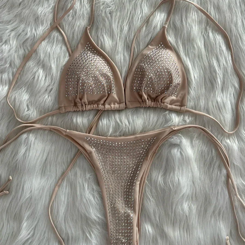 Shiny Sequin Diamond Bikini Women Swimwear Female | SAMAG