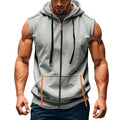 Men Hooded Sleeveless Shirt Casual Gym Tank Top Male Breathable Bodybuilding Vest Basketball Shirt Fashion Singlet Man Clothes