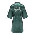 Wedding Party Team Bride Robe Kimono Satin Pajamas Bridesmaid Bathrobe With White Letters YE8171