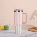40oz Thermal Bottle With Straw Handle and Lids Drinkware Hot Cold Stainless Steel Thermos Portable Car Coffee Cups Thermal Mug