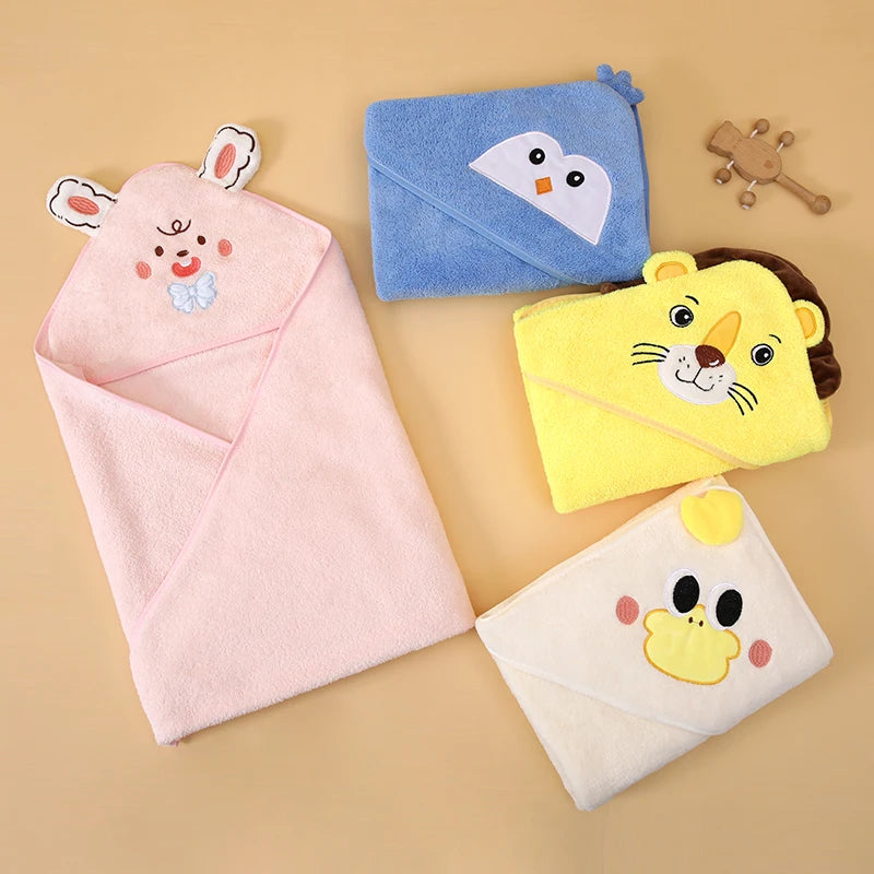 1 Piece of Ultra-Fine Fiber Baby Bath Towel, Suitable for Infants and Children Aged 0-3, Multifunctional Cartoon Blanket for Babies, Soft Baby Blanket, Soft and Comfortable, Skin-Friendly, Cartoon Design, Newborn Bath Towel,