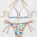 Women's Two Piece Bikini Set 2025, Sexy Triangle Push Up Swimsuit, Floral Print Bathing Suit, Beach Swimwear