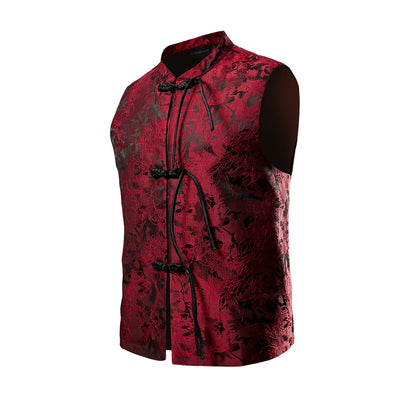Men Chinese Traditional Style Vests buckle Fashion Casual | SAMAG