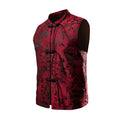 Men Chinese Traditional Style Vests Men buckle Vests Fashion Casual Solid Color Tank Tops Male Hanfu Vests