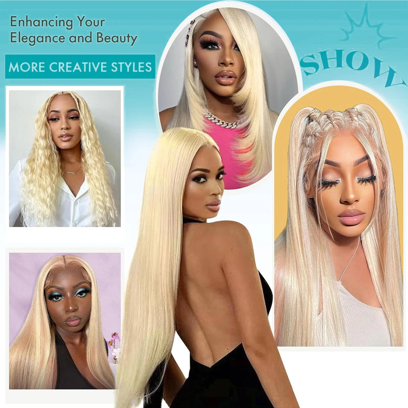 46 Inch Long Straight Blonde 613 HD Lace Frontal Human Hair Wig 13x4 Lace Front Colored Wig 13x6 Human Hair Wigs For Women