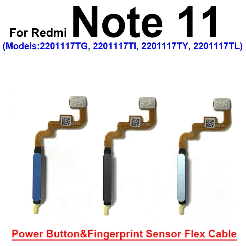 Fingerprint Sensor Flex Cable For Xiaomi Redmi Note 11 11 Pro 11Pro Plus 4G 5G Fingerprint Sensor Power Button Flex Ribbon Parts