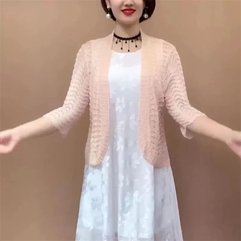 Spring Summer New Ice Silk Knit Cardigan Women - View 2 | SAMAG
