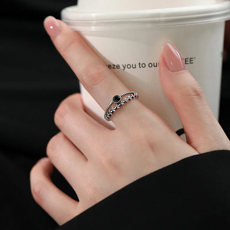 VENTFILLE 925 Sterling Silver Geometric Multilayer Round Bead Ring Female Fashion Punk Temperament - Visuel 16 | SAMAG