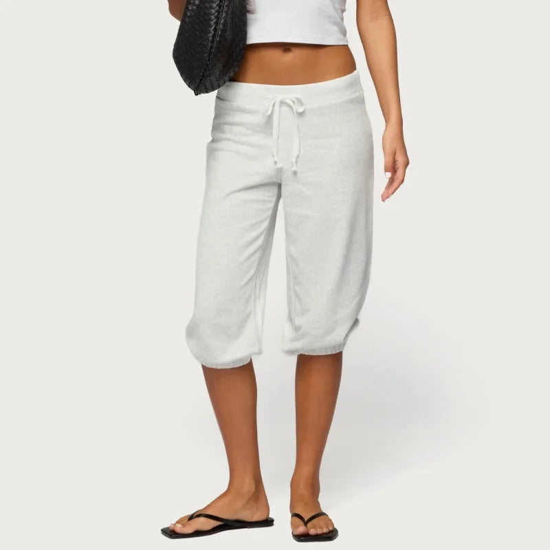 Women Sweatpants Capri Pants Casual Solid Elastic Waist - View 5 | SAMAG